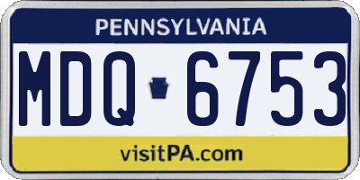 PA license plate MDQ6753
