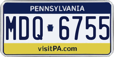 PA license plate MDQ6755