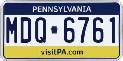 PA license plate MDQ6761