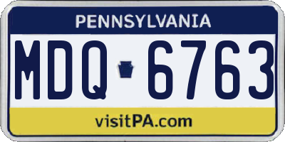 PA license plate MDQ6763