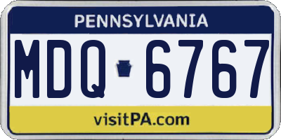 PA license plate MDQ6767