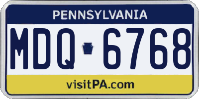 PA license plate MDQ6768