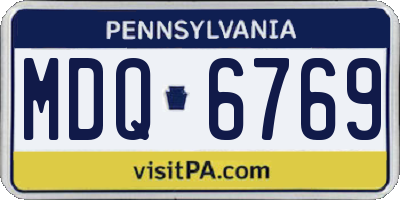 PA license plate MDQ6769