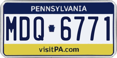 PA license plate MDQ6771