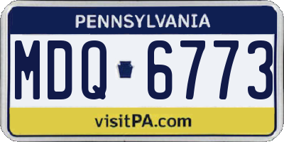 PA license plate MDQ6773