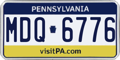 PA license plate MDQ6776