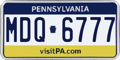 PA license plate MDQ6777