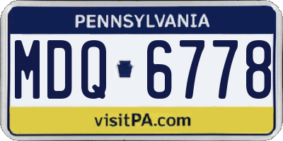 PA license plate MDQ6778