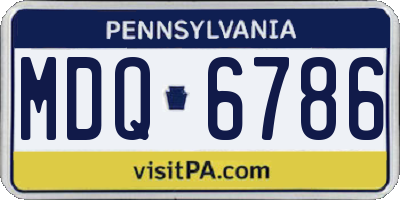 PA license plate MDQ6786