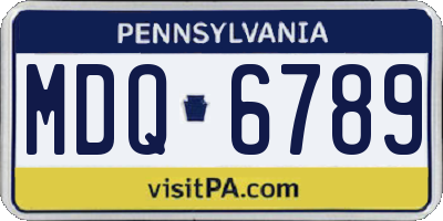 PA license plate MDQ6789