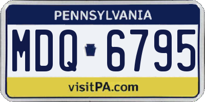 PA license plate MDQ6795