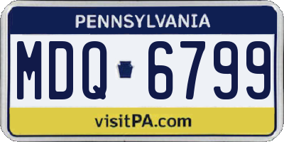 PA license plate MDQ6799