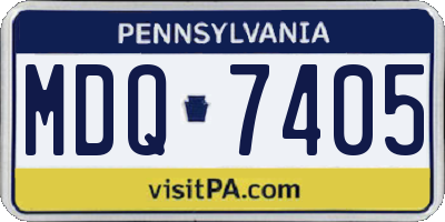 PA license plate MDQ7405