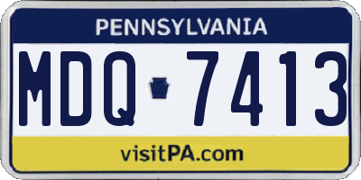 PA license plate MDQ7413