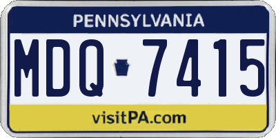 PA license plate MDQ7415