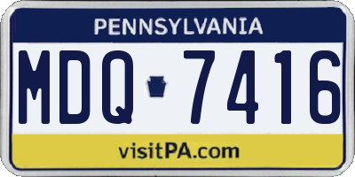 PA license plate MDQ7416