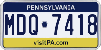 PA license plate MDQ7418