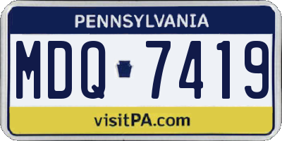 PA license plate MDQ7419