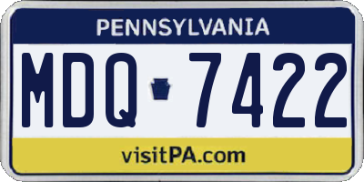 PA license plate MDQ7422