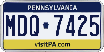 PA license plate MDQ7425