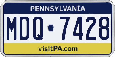 PA license plate MDQ7428