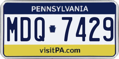 PA license plate MDQ7429