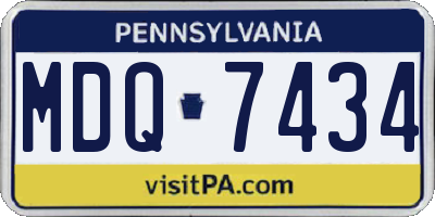 PA license plate MDQ7434