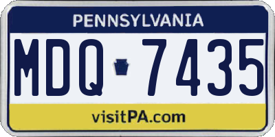 PA license plate MDQ7435