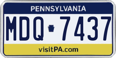 PA license plate MDQ7437