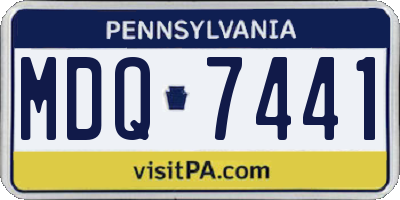PA license plate MDQ7441
