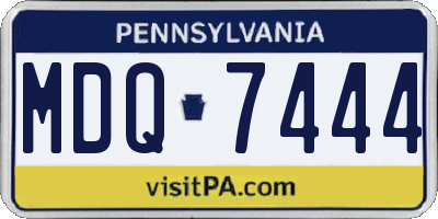 PA license plate MDQ7444