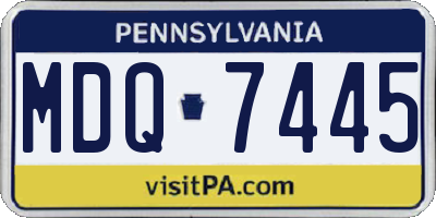 PA license plate MDQ7445