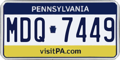 PA license plate MDQ7449