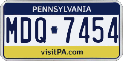 PA license plate MDQ7454
