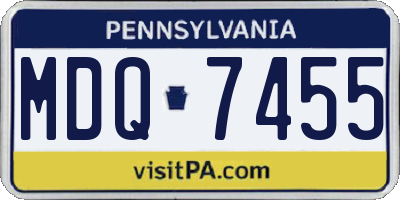 PA license plate MDQ7455