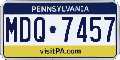 PA license plate MDQ7457