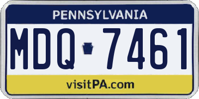 PA license plate MDQ7461