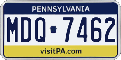 PA license plate MDQ7462