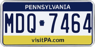 PA license plate MDQ7464