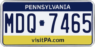 PA license plate MDQ7465