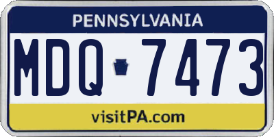 PA license plate MDQ7473