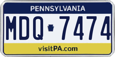 PA license plate MDQ7474