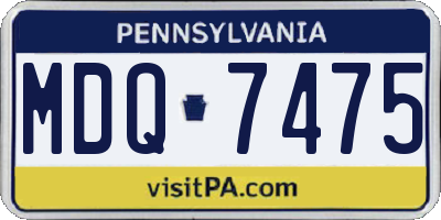 PA license plate MDQ7475
