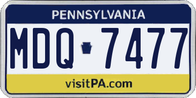 PA license plate MDQ7477