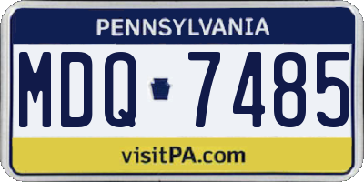 PA license plate MDQ7485