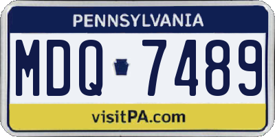 PA license plate MDQ7489