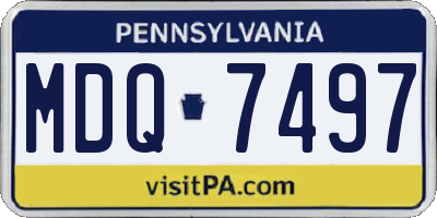 PA license plate MDQ7497
