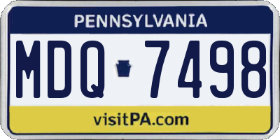 PA license plate MDQ7498