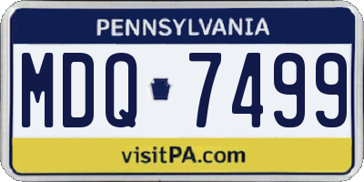 PA license plate MDQ7499
