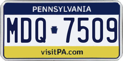 PA license plate MDQ7509